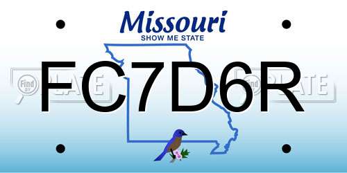 FC7D6R Missouri License Plate