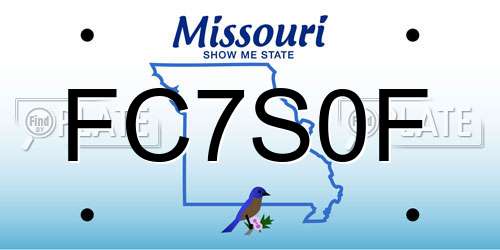 FC7S0F Missouri License Plate