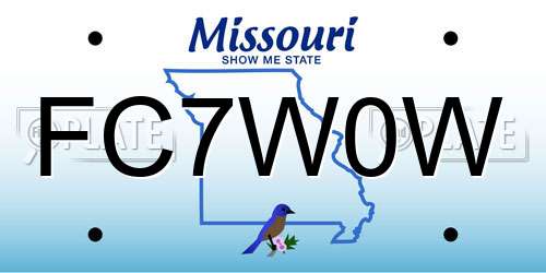 FC7W0W Missouri License Plate