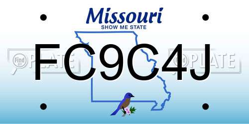 FC9C4J Missouri License Plate