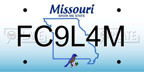 FC9L4M Missouri License Plate