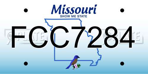 FCC7284 Missouri License Plate