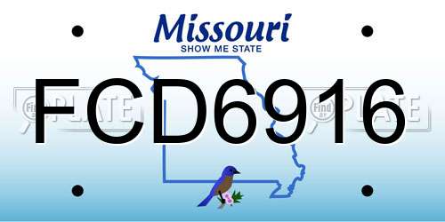 FCD6916 Missouri License Plate