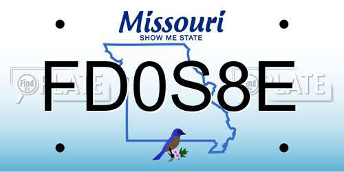 FD0S8E Missouri License Plate