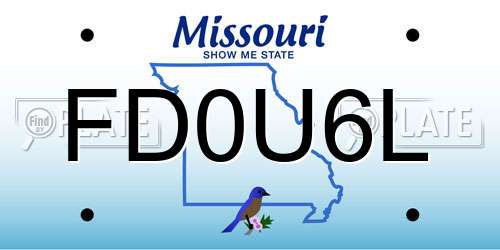 FD0U6L Missouri License Plate
