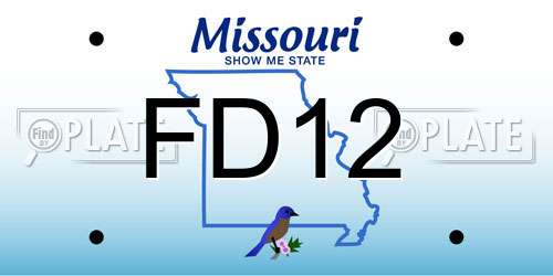 FD12 Missouri License Plate