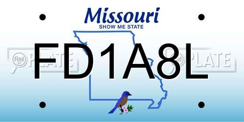 FD1A8L Missouri License Plate
