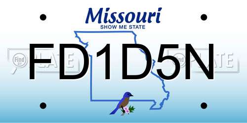 FD1D5N Missouri License Plate