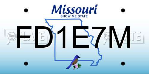 FD1E7M Missouri License Plate