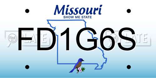 FD1G6S Missouri License Plate