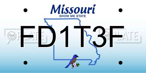 FD1T3F Missouri License Plate