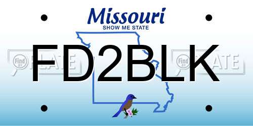 FD2BLK Missouri License Plate