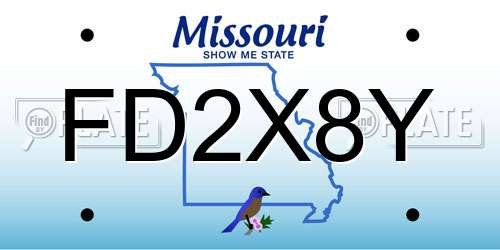 FD2X8Y Missouri License Plate