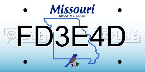 FD3E4D Missouri License Plate