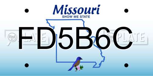 FD5B6C Missouri License Plate