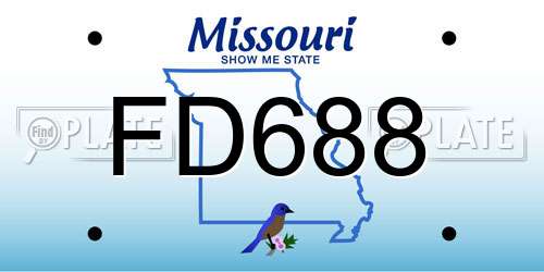 FD688 Missouri License Plate