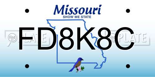 FD8K8C Missouri License Plate