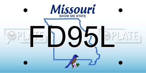 FD95L Missouri License Plate