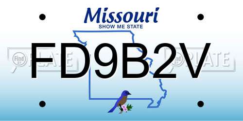 FD9B2V Missouri License Plate