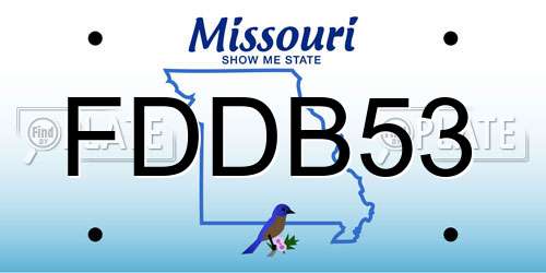FDDB53 Missouri License Plate