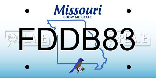 FDDB83 Missouri License Plate