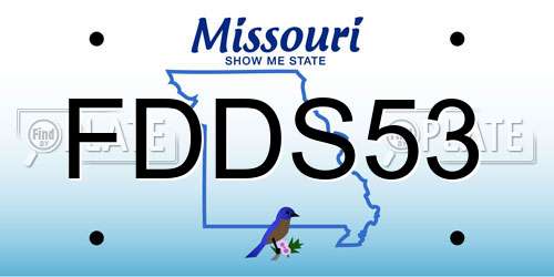 FDDS53 Missouri License Plate
