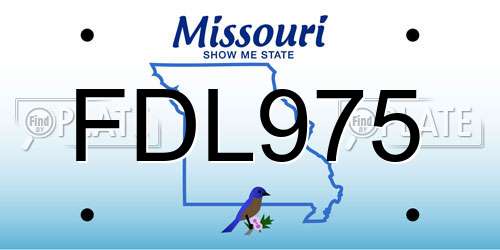 FDL975 Missouri License Plate