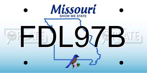 FDL97B Missouri License Plate