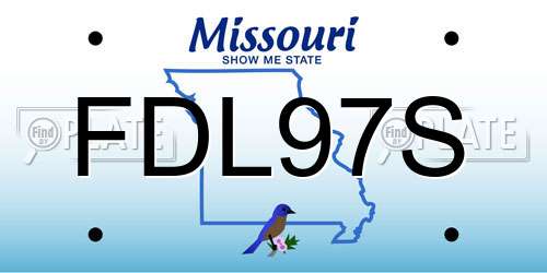 FDL97S Missouri License Plate