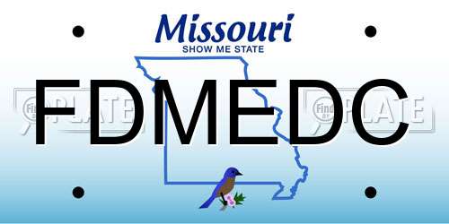 FDMEDC Missouri License Plate