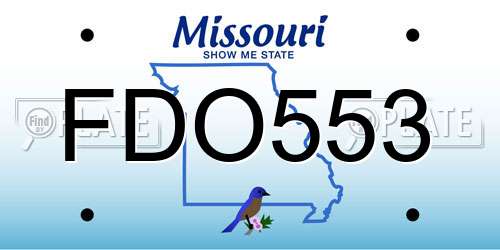 FDO553 Missouri License Plate