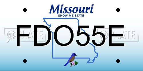 FDO55E Missouri License Plate