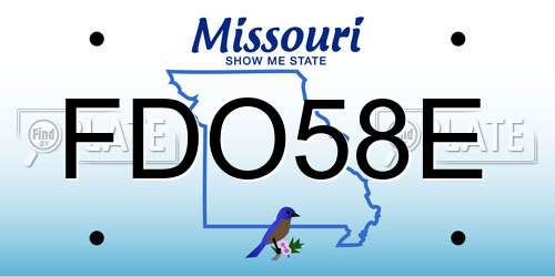 FDO58E Missouri License Plate