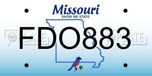 FDO883 Missouri License Plate