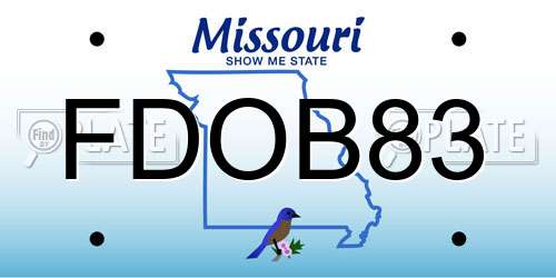 FDOB83 Missouri License Plate