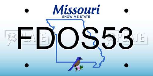 FDOS53 Missouri License Plate