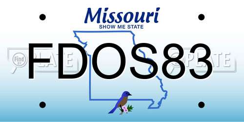 FDOS83 Missouri License Plate