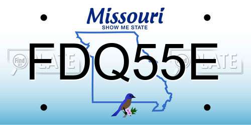 FDQ55E Missouri License Plate