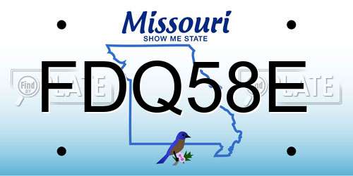 FDQ58E Missouri License Plate