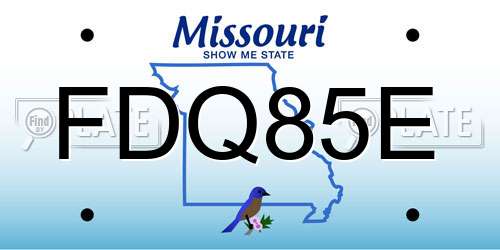 FDQ85E Missouri License Plate