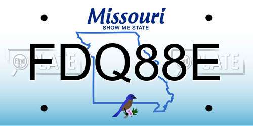 FDQ88E Missouri License Plate