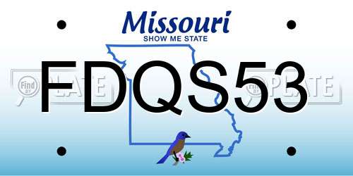 FDQS53 Missouri License Plate