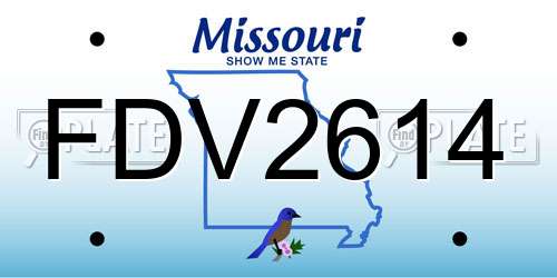FDV2614 Missouri License Plate