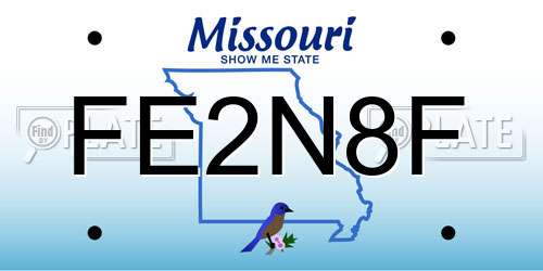 FE2N8F Missouri License Plate
