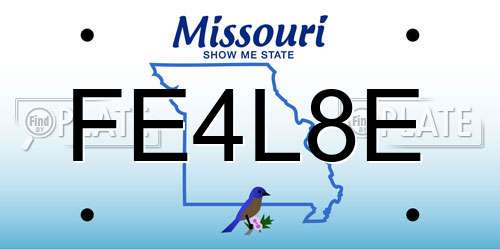 FE4L8E Missouri License Plate
