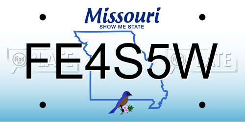 FE4S5W Missouri License Plate