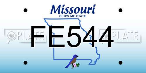 FE544 Missouri License Plate