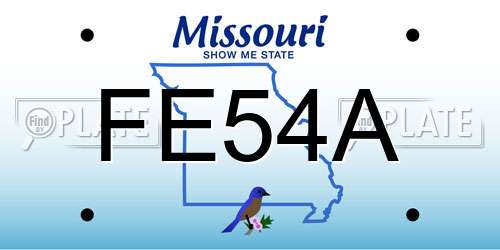 FE54A Missouri License Plate
