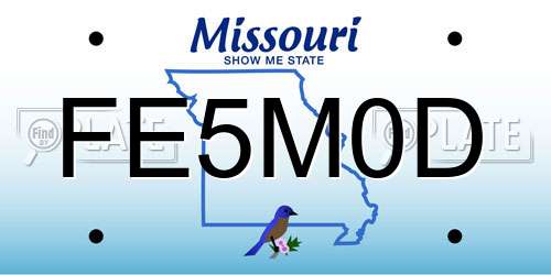 FE5M0D Missouri License Plate