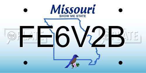 FE6V2B Missouri License Plate